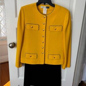 Castleberry Yellow/black Trim Knit Jacket/Skirt Set Size 10